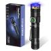 DARKDAWN UV Torch Flashlight 365nm Light USB Rechargeable Ultraviolet LED Blacklight Powerful Woods Lamp Portable Mini Detector for Pet Urine Stains Uranium Glass Money Resin Curing Fluorescent Uv 365nm Light/Blue - 1 Pack