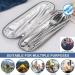 Travel Reusable Utensils Set - Stainless Steel Cutlery with Case, Chopsticks, Straw - Portable Flatware for Camping, 8 Piece Set - Silver - Buy Online on SooperMarket.com
