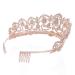 SNOWH Rhinestone Wedding Tiara - Rose Gold Princess Crown for Women and Girls - Buy Online on SooperMarket.com