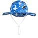 LANGZHEN Beach Sun Protection Hat for Baby Girls - Adjustable Toddler Kids Hat with Wide Brim & Chin Strap, Black Shark-Blue, 1-2 Years - Buy Online on SooperMarket.com