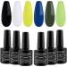 LagunaMoon Neon Gel Nail Polish Set - 6 Vibrant Colors for Salon-Quality DIY Nails - UV/LED Soak Off Lacquer Kit for Manicure & Pedicure - Greener Pastures Collection - Buy Online on SooperMarket.com