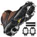 Roohiseng Crampons Ice Cleats Traction Snow Grips for Boots Shoes, 24 Stainless Steel Spikes Anti Slip Safe Protect for Men Women Hiking Fishing Walking Climbing Mountaineering Large