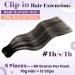 Buy Laavoo Ombre Clip-In Hair Extensions - 45cm Black & Silver Remy 70g | Real Human Hair for Full Head - Buy Online on SooperMarket.com