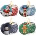 Christmas fragrance candles apple cinnamon gingerbread lavender 4 pack aromatherapy candles soy wax candles Christmas gift set sweet decorative candles fragrance candles Small gift set set gifts for women