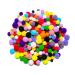 300Pcs Pom Poms with 14Pcs Double Sided Tab  Soft & Fluffy Puff Balls Multi-Colored 10 to 20mm Pompoms for Arts and Crafts Perfect for Kids  DIY Creative Crafts Decorations