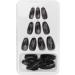 Press On Nails Coffin Press On False Nail Tips Black False Nails Artificial Nails Fake Solid Color Solid Color Fake Nails Ballerina Nail Art Tips Sets - Buy Online on SooperMarket.com