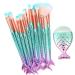 11 Pieces Mermaid Makeup Brushes Set Professional Foundation Concealer Cosmetic
