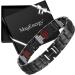 MagEnergy Pure Titanium Bracelet for Men - 4 Elements, 591pcs Minerals - Magnetic Bracelet for Anniversary, Christmas, Valentine's Day - Black - Buy Online on SooperMarket.com