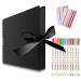 EVNEED 11.5 x 8.5 Inch Scrapbook Photo Album Wedding Guest Book Anniversary Memory Scrapbooking Wedding Photo Album with DIY Accessories Kit for Craft Paper DIY Xmas Gift 80 Pages (40 Sheets) Black