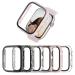 6 Pack Case for Apple Watch SE (2nd) Series 6/SE/5/4 40mm with Tempered Glass Screen Protector BHARVEST High Definition Scratch Resistant Hard PC Bumper Cover for Apple Watch Accessories 40mm Black+Silver+Rose Gold+Pink+Clear+Leopard 40mm