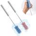 Toatelu 2 pieces of silicone bottle brush: flushing brush with a long handle and rotating function hygienic brush with flexible bottle baby bottles and food glasses