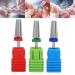 3PC Safety Nail Drill Set - Professional Polishing Tools for Acrylic & Gel Nails | Medium-Fine Coarse Bits (Silver) - Ideal for Nail Art & Care - Buy Online on SooperMarket.com