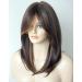 Medium Length Layered Synthetic Wig for White Women - Light Brown with Camel Highlights and Bangs - Buy Online on SooperMarket.com