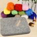 Wool Needle Felting Pad with Leather Finger Guards - Eco-Friendly 6x6 inch Base for Precision Projects - Buy Online on SooperMarket.com