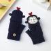 Kids Cute Cartoon Monkey Knitted Mittens - Warm Convertible Thermal Gloves for Children 3-8 Years - Dark Blue - Buy Online on SooperMarket.com