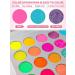 Kalolary Glow in the Dark Neon Eyeshadow Palette - 24 Colors, UV Glow, Matte & Glitter, Highly Pigmented, with 4 Brushes - Buy Online on SooperMarket.com
