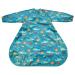 Bibetta Wipeezee Premium Baby Weaning Bibs With Sleeves For 6 month+ Waterproof Coverall Bibs for Baby Toddler Boy Girl | UK Design Eco Friendly & Durable Wipeable Bib for Highchair Baby Feeding Turquoise - Sea Creatures