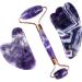 Amethyst Rough Face Care Massage Tool Set | Gua Sha & Roller | Natural Jade Massager for Facial & Body Beauty Detox - Buy Online on SooperMarket.com