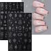 JMEOWIO Self-Adhesive Silver Nail Art Stickers - Moon, Star, Sun Design - 8 Sheets - Buy Online on SooperMarket.com