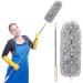 Dusters for Cleaning, Microfiber Duster with Extension Pole 30-100 Inches, FUUNSOO Bendable Head & Long Extendable Duster for Cleaning Ceiling Fan, High Ceiling, Cobweb, Furniture, Interior Roof