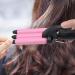 Mini 3 Barrel Curling Iron - 1/2 Inch Beach Waves Wand for Travel | Dual Voltage Ceramic Tourmaline Crimper - Pink - Lightweight & Easy to Use - Buy Online on SooperMarket.com