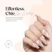 Beetles Press On Nails Classic Swirl - 24PCS Full Cover White Nude Fake Nails for Women | Glue-on & Stick on Nails with Glue and File - Gift for Girls - Buy Online on SooperMarket.com