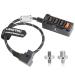 12V Regulated Surge Protection Metal P-Tap D-Tap Hub Power Tap Splitter for ARRI|RED|Sony|Teradek |Smallhd|DJI|TILTA |SmallRig|V-moun|Gold-moun, 1/4"-20 Screw Threads-Braided Kevlar Cable 17.7 inches