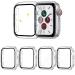 ZEBRE 4-Pack Compatible with Apple Watch 44mm Case with Built-in HD Clear Ultra-Thin Hard PC Screen Protector Cover Compatible with Apple Watch Series 4/5/ 6/SE Clear/Clear/Clear/Clear 44mm