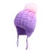 LANGZHEN Toddler Kids Infant Winter Hat Earflap Knit Warm Cap Fleece Lined Beanie for Baby Boys Girls 2-4 Years Purple