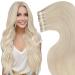 LAAVOO TAPE Extensions Real Hair Blond Real Hair Tape In Extensions Seamless 40cm Hair Extension Real Hair Tape In Extensions Remy Hair Hellblond #613 50G 20PCs 40cm-20PCs 2.4 #613