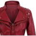 oelaio Women's Leather Long Sleeved Short Lapel Jacket Jacket Jacket Wine X-Small - Buy Online on SooperMarket.com