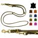 Dog liner fat leather brass small dogs / large dogs 2m / 2.40m / 2.80m / 3.50m / 5m Double linen adjustable (2.40m x 8mm olive -green) 2.40m x 8mm olive -green