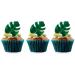 48pcs Edible Tropical Turtle Leaves Cupcake Toppers, CGHCEAI  Palm Leaves Cake Decoration For Hawaii Theme Jungle Party Cake Toppers Birthday Party Supplies