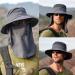 Ehsbuy Dark Gray Fischerhut for Men - Foldable Mesh Angler Safari Hat with Face Cover & Neck Flap - Ideal for Outdoor Adventures - Buy Online on SooperMarket.com