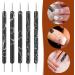 5PCS Dotting Tools Set Professional Ball End Nail Art Tools Polish Carving Tool Dotting Painting Pen 2 Way Nail Dotting Pen Marbleizing Tool Set for Nail Art Designs Black - Buy Online on SooperMarket.com