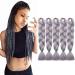 Tess Braids Extensions 60 cm 5 Pack Jumbo Braids Kanecalon Kunsthaar for single-braid box braids hair extension braid 100g/bundle of hair braids extension (5 piece-silver gray) 60 cm (5 pieces) silver gray