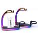RAINBOW PEACOCK STIRRUPS AMIDALE HORSE RIDING IRON FILLIS MULTI COLOR BNWT 4.75 INCHES AND 5.00 INCHES (5.00 INCHES)
