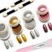 Lofuanna Chrome Nail Powder Set - 4 Colors Mirror Effect Holographic Glitter for Nail Art with 4pcs Eyeshadow Sticks and Dust Brush - 0.5g/Jar - Buy Online on SooperMarket.com