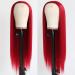Missyvan Ruby Red Long Straight Synthetic Wig - Natural Look, Heat Resistant Fiber, Middle Parting - Buy Online on SooperMarket.com