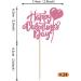 Rsstarxi 24 Pack Glitter Happy Valentine's Day Cupcake Toppers Heart Cupcake Picks Decoration for Happy Valentine's Day Theme Wedding Birthday Party Cake Decorations Pink Design 10 Pink - Buy Online on SooperMarket.com