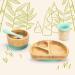 Munchkin Bambou Divided Plate - Stay Put Suction Plate for Babies & Toddlers | BPA Free Bamboo Plate for Baby Weaning | Kids' Mealtime Essential - Buy Online on SooperMarket.com