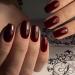GLAMERMAID Dark Red Press on Nails - 24 Pcs Burgundy False Nails with Glue | Reusable Glossy UV Finish Acrylic Manicure Kits for Women & Girls - Buy Online on SooperMarket.com