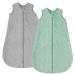 Looxii Baby Sleeping Bag 1.5TOG Cotton Soft Newborn Sleepsack Unisex Baby Wearable Blanket for Boys and Girls 12-18 Months Grey Gray&Green 12-18 Months