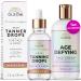 Face Tanning Drops to Add to Moisturizer Face Self Tanner Drops with Revitalizing Cream Self Tanning Drops for Face and Body Bronzing Drops with Hydrating Cream 1oz+3.4oz Tan Drops with Age Defying Cream 1oz
