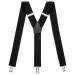 Sencillo Men's Suspenders with Strong Clips Y-Shape 1 Black