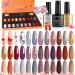 Lavender Violets Gel Nail Polish 21 Pcs New Year Gift Set Nude Grey Orange Red Glitter Valentine's Day UV LED Varnish Soak Off Shellac Nail Polish Base Glossy n Matte Top Coat Sliver Gold Manicure 987 Birthday Gift-987