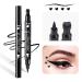 1Pcs Dual Ended Eyeliner Stamp Waterproof Liquid Eyeliner With Heart Seal Stamp Long Lasting Seal Eyeliner Pen For Makeup Eye Decoration Eye Liner Makeup Tool Black No smudge (02 Heart)