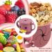 Non-Spill Silicone Baby Snack Cup with Lid - BPA-Free, Easy to Hold & Portable - Purplish Red - Buy Online on SooperMarket.com