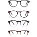 JM 4 Pack Vintage Round Spring Hinge Reading Glasses for Men & Women +1.0 Mixed Color Set - Buy Online on SooperMarket.com