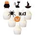 Ercadio 36 Pack Halloween Cupcake Toppers Witch Hat Spider Pumpkin Ghost Cat Cupcake Picks Baby Shower Birthday Halloween Themed Party Cake Decorations Supplies Pattern 1